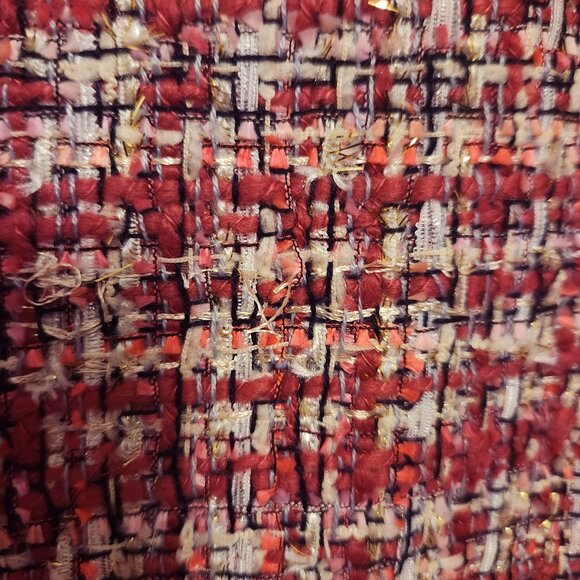 Kate Spade Textured Tweed Open Jacket Size 2 Pink White - Picture 7 of 9